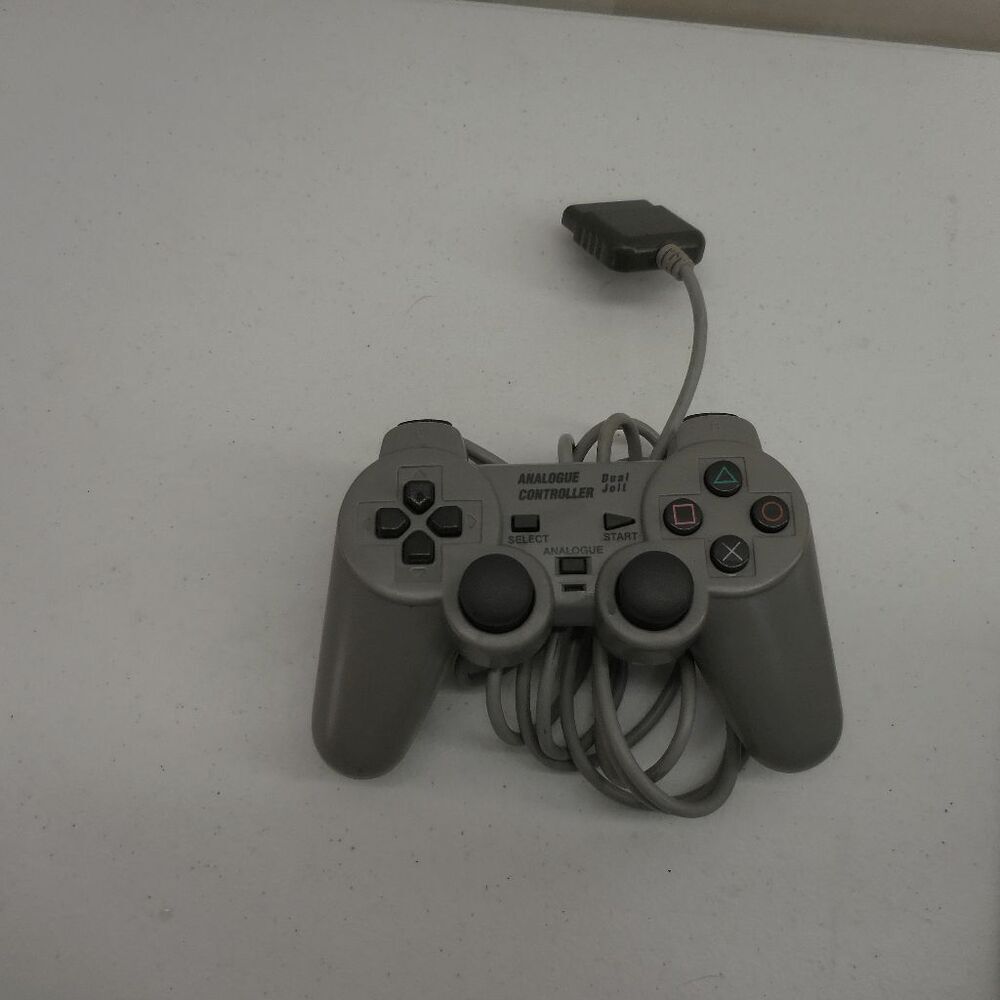 Playstation 1 PS1 Analogue Controller‎ Dual Jolt Turbo Gray Tested & Working